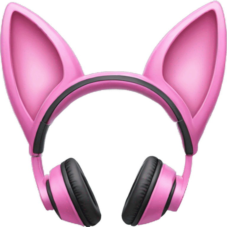 pink cat ear headphones emoji