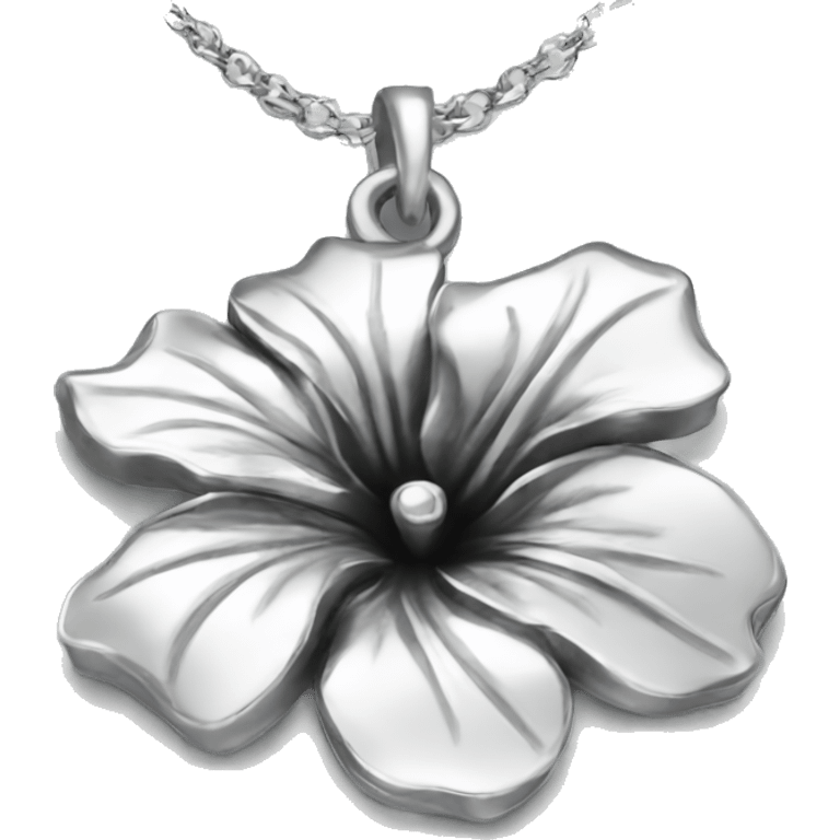 Silver hibiscus necklace emoji