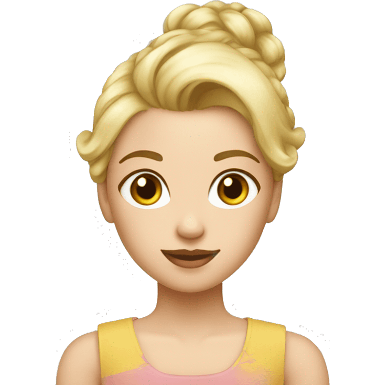 fille blond avec un chignon visage long yeux clair emoji