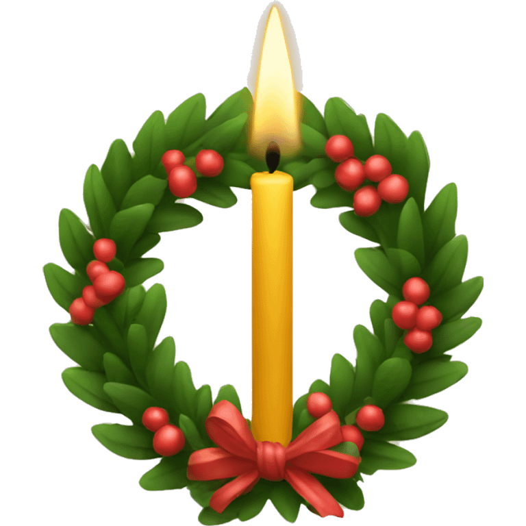 Candle with a wreath around the base  emoji