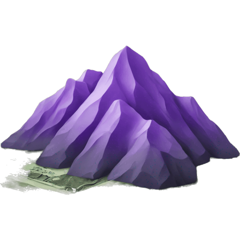 Purple mountain made from money  emoji