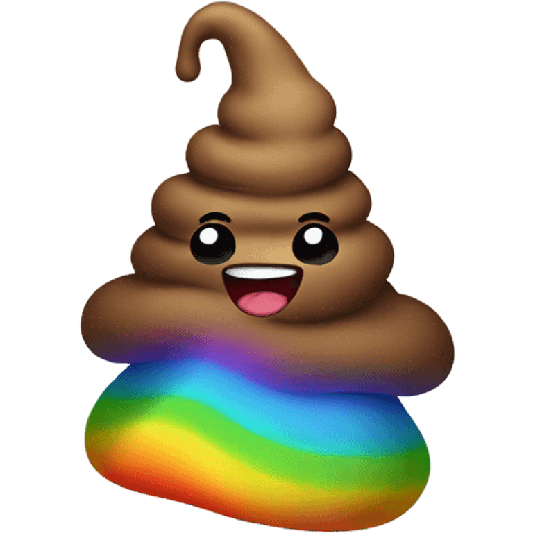 Poop with rainbow hat  emoji