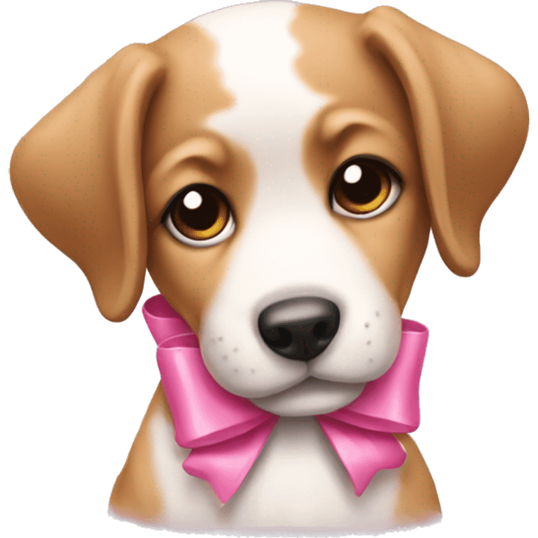 Puppy with a pink bow emoji