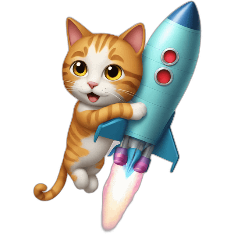 cat on rocket emoji