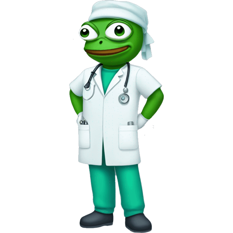 Pepe wearing surgeon clothes emoji