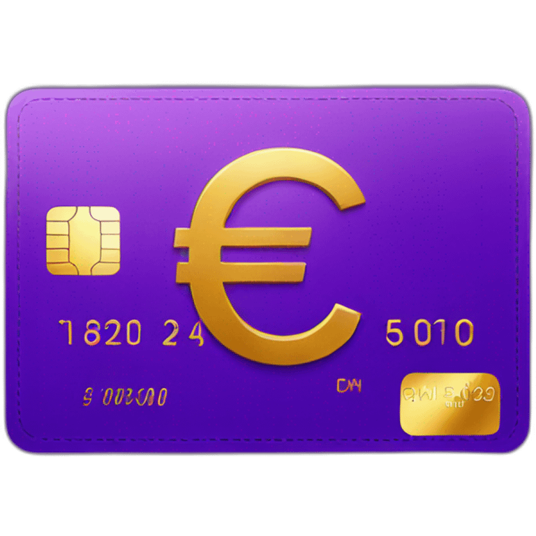 Purple Credit card with huge golden euro sign emoji