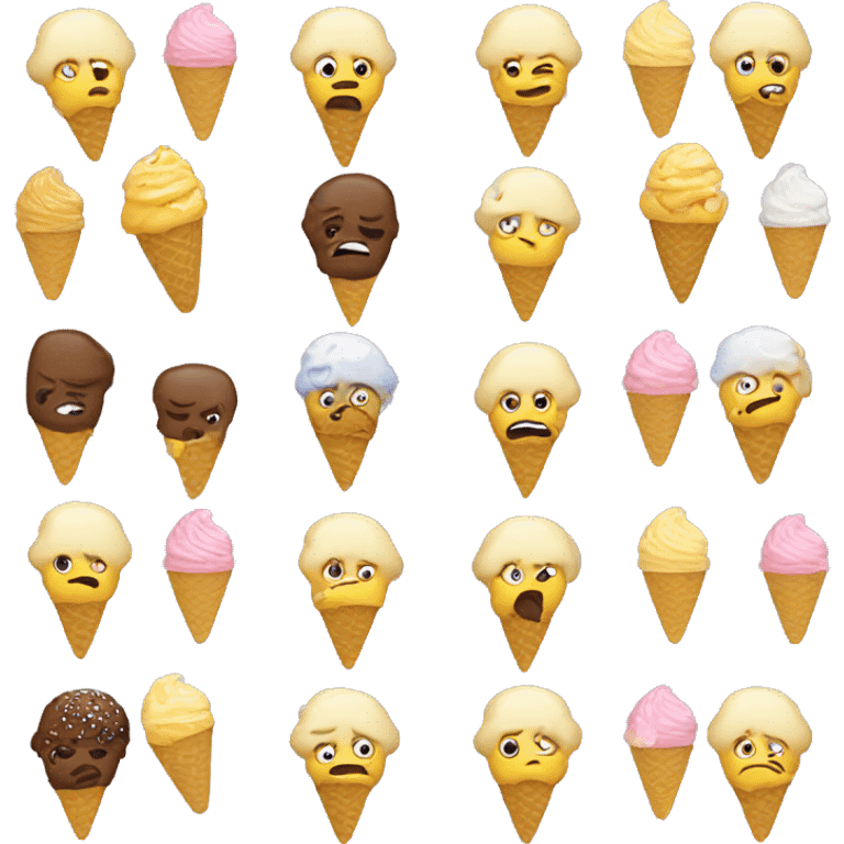 sad man eating ice cream  emoji