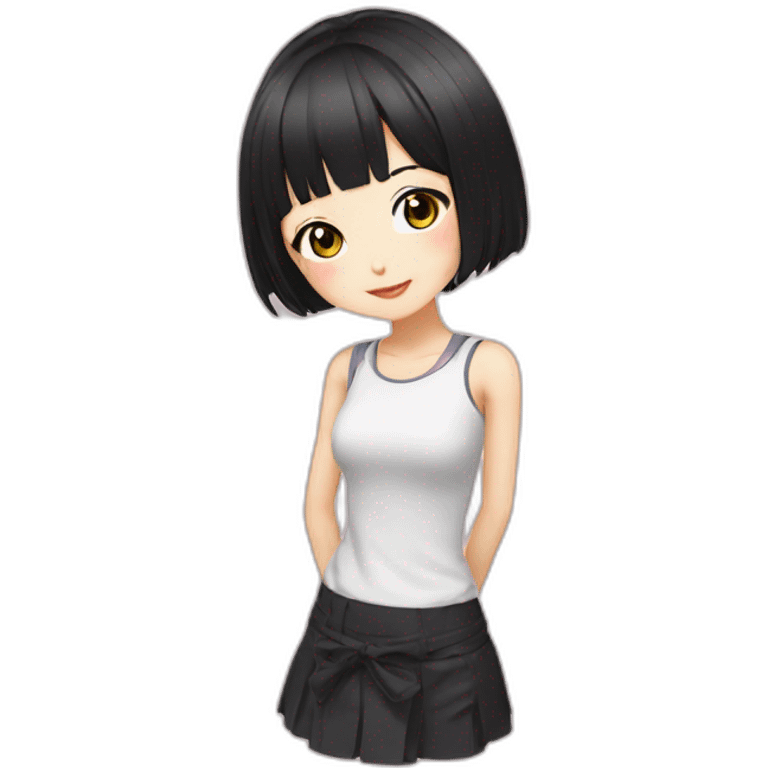 short-black-haired-Japanese-idol-girl emoji