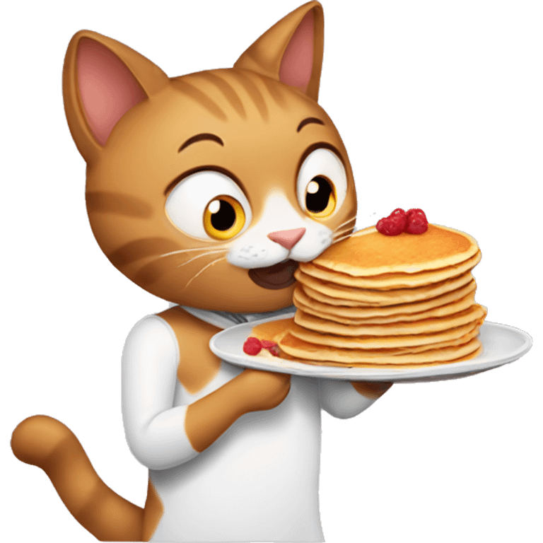 cat eating pancake  emoji