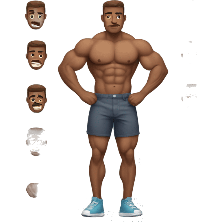 Muscle guy wearing shorts emoji