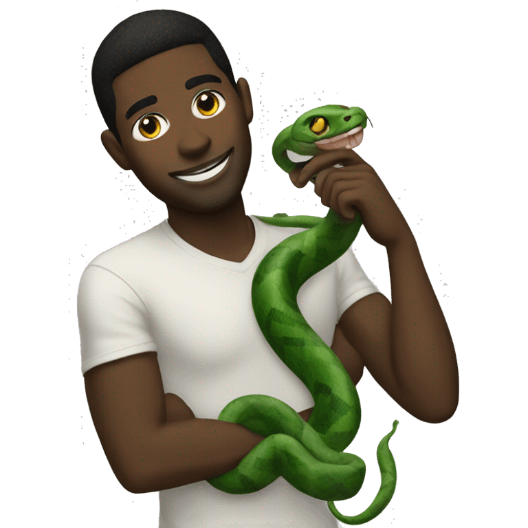 Black gay with snake emoji