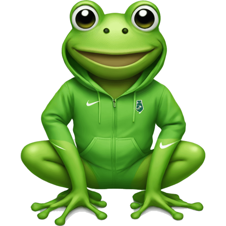 A frog with a Nike jumpsuit on emoji