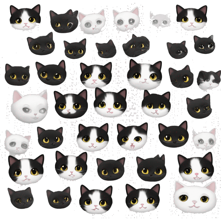 black and white kittens  emoji