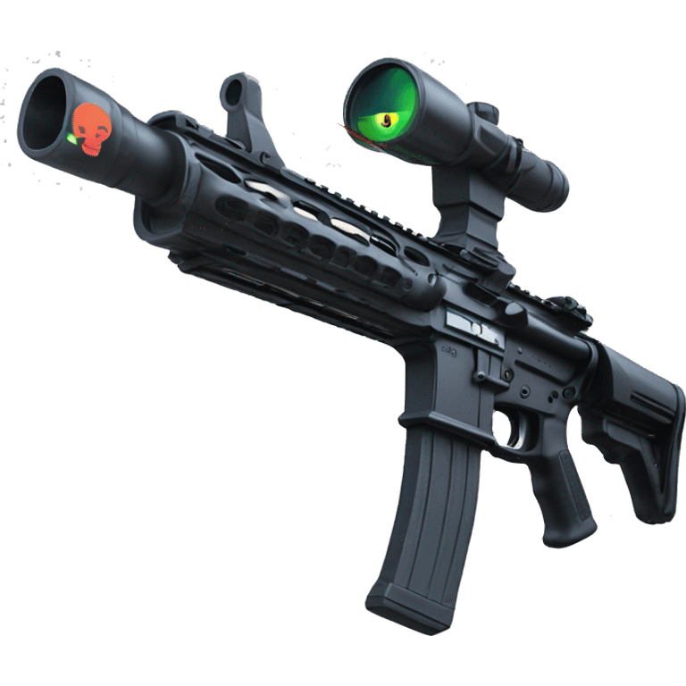 Modified Ar15 with laser scope and stick handle emoji