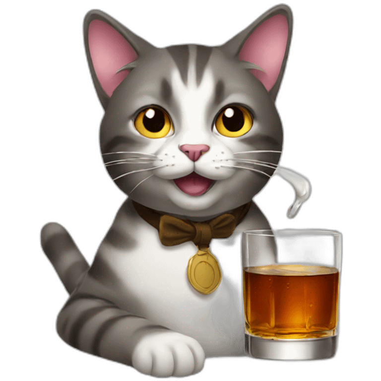 cat drinking whiskey emoji