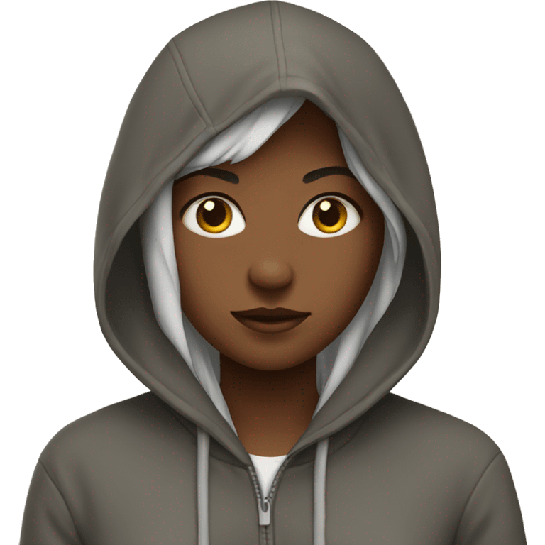 Girl wearing hoodie emoji