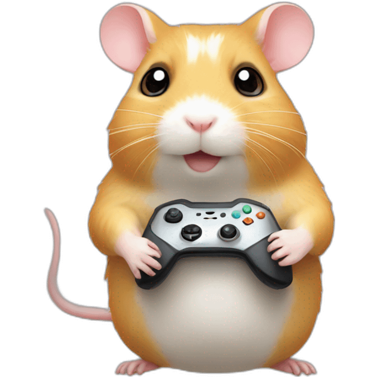 Hamster whit controller emoji