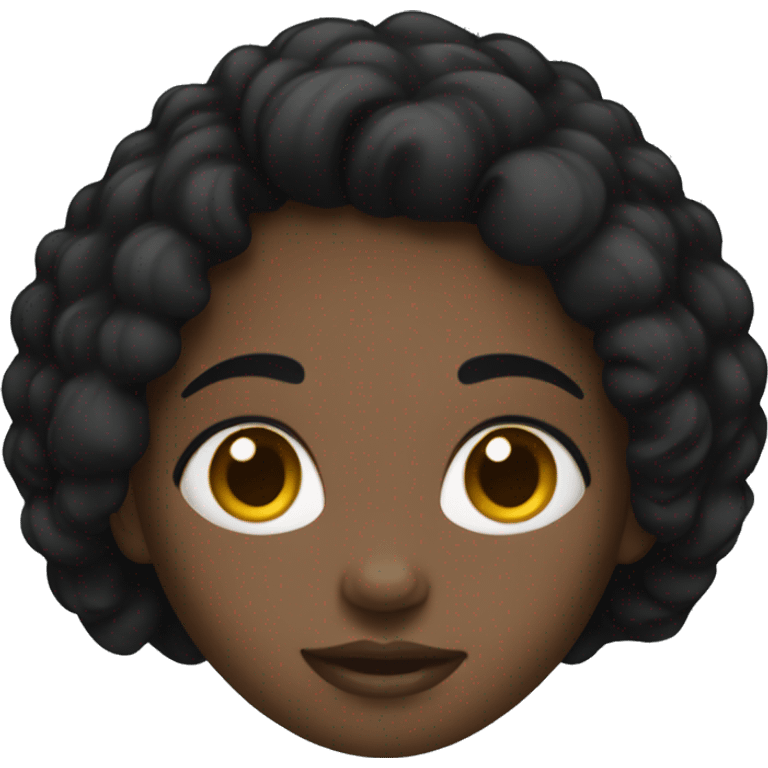 black girl with balck hair emoji