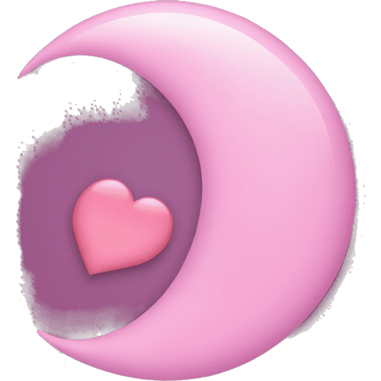 Pink crescent moon, with heart  emoji