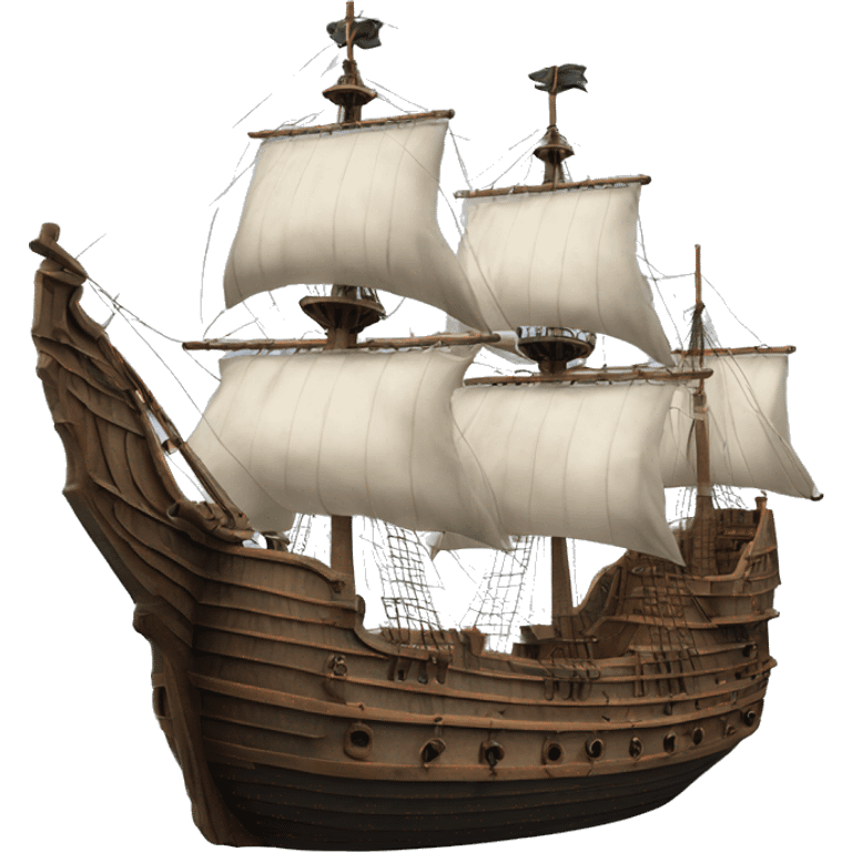 photorealistic XVII century ship emoji