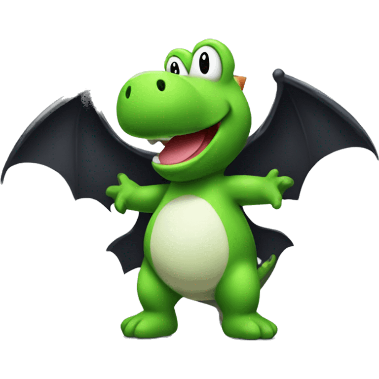 yoshi wearing a bat costume  emoji