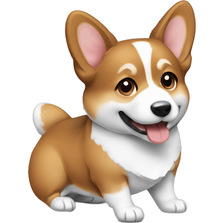 corgie dog brown and white emoji