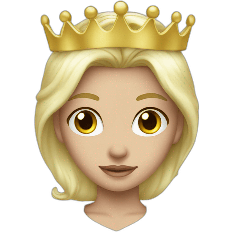 blond princess white with crown white iridescente hoodie emoji