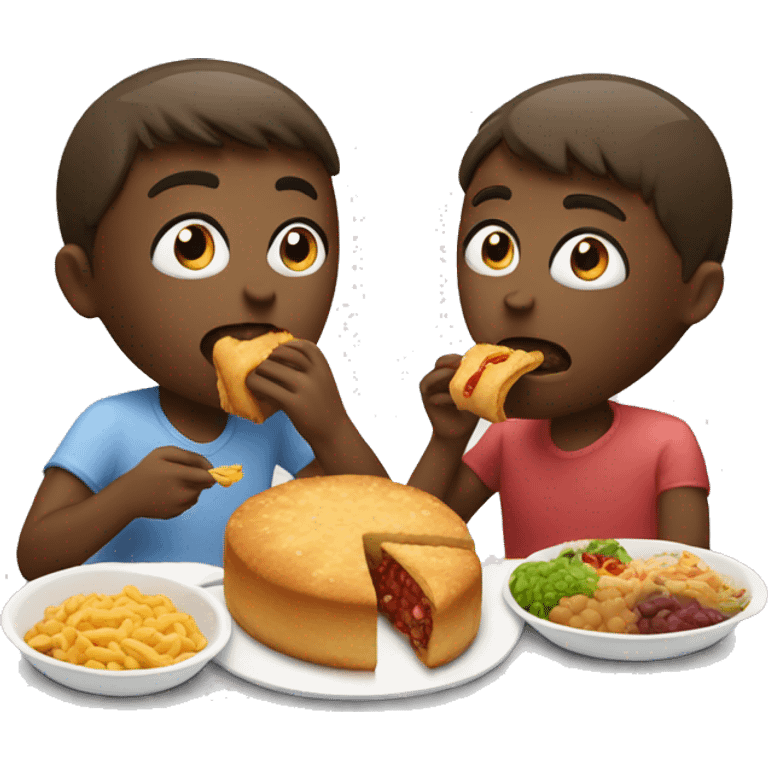 Eating food to friend  emoji