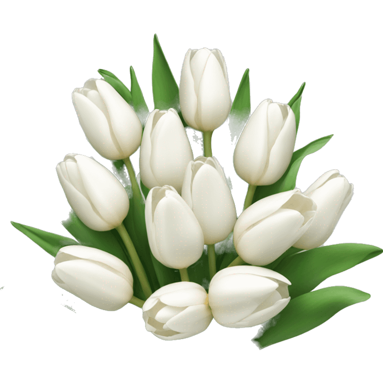 white tulip bouquet  emoji