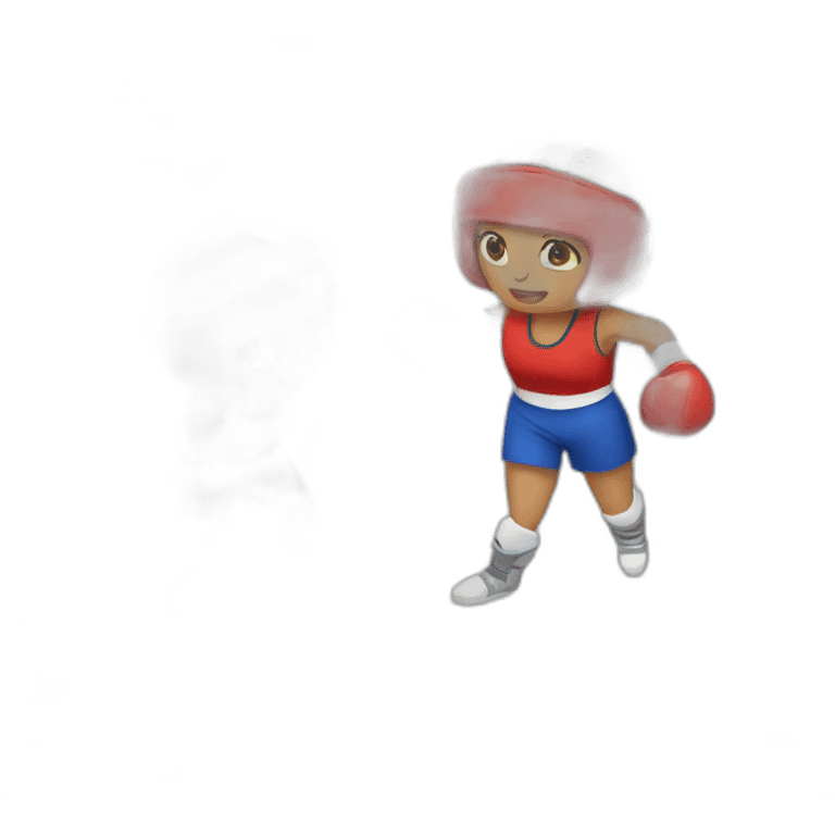 Fille qui fait de la boxe emoji