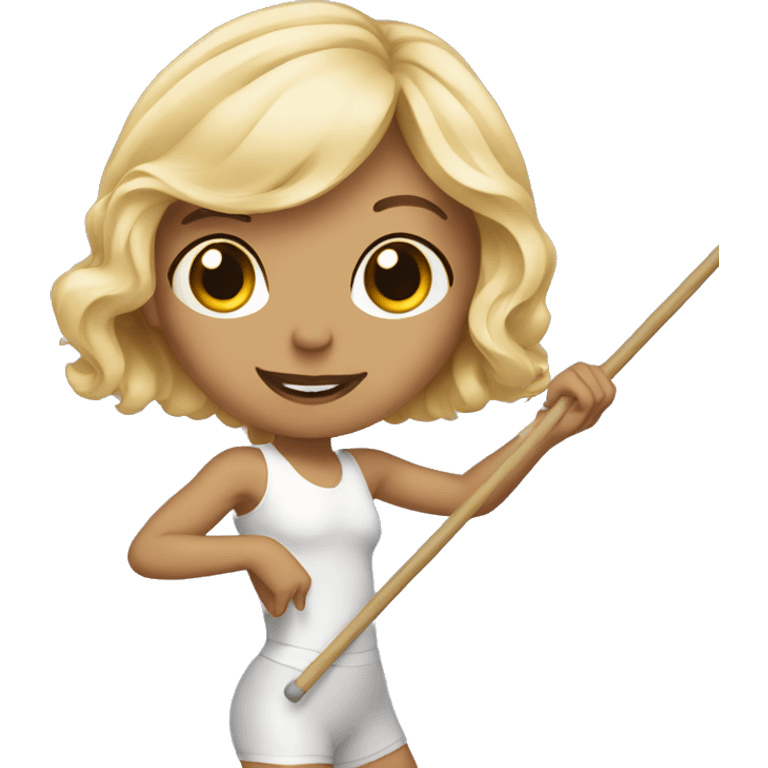 Dancer with blonde hair with a pole emoji