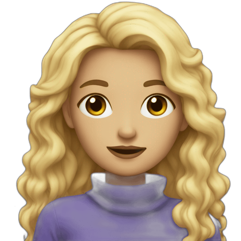 A blonde girl with universe emoji