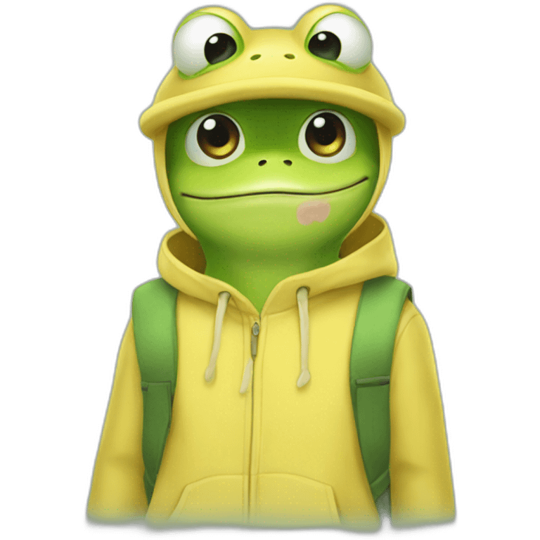 Pepo the frog in Pikachu emoji