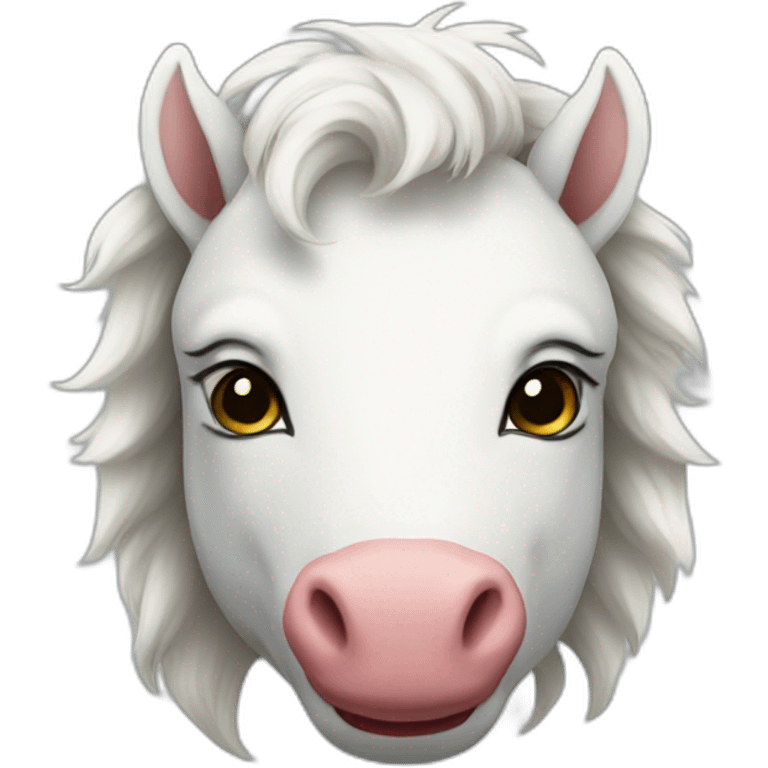 white pony clown emoji