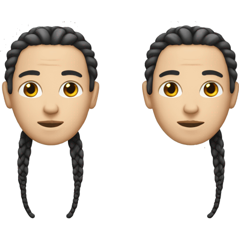 white guy with black braids emoji