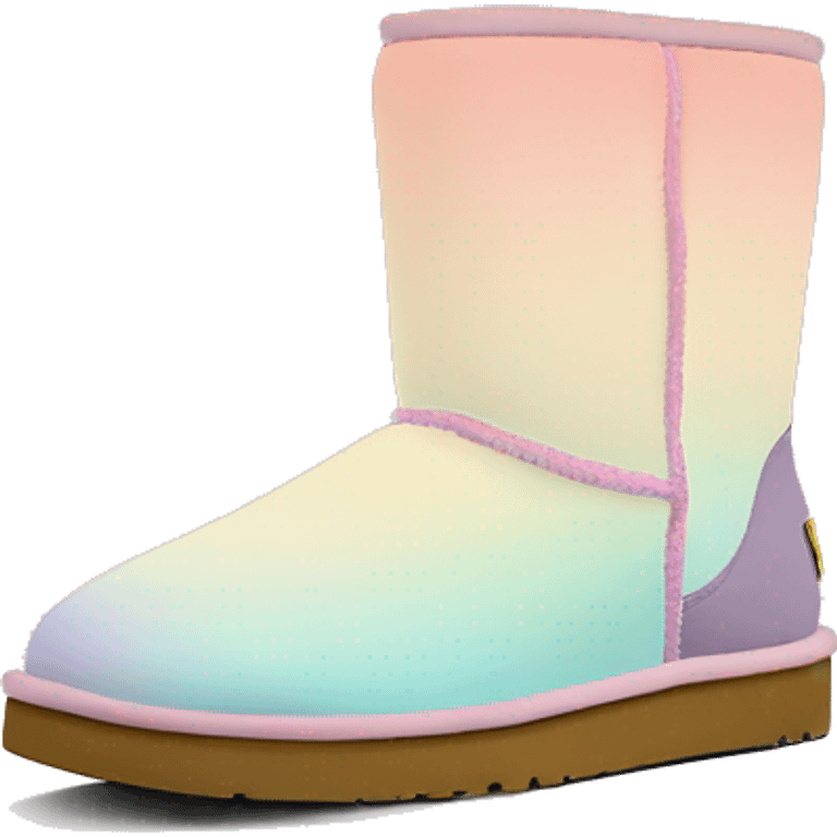 Pastel gradient hue platform short uggs emoji