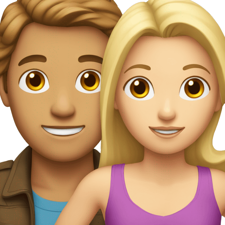 brown hair man next to brown hair woman, two blonde kids under them emoji