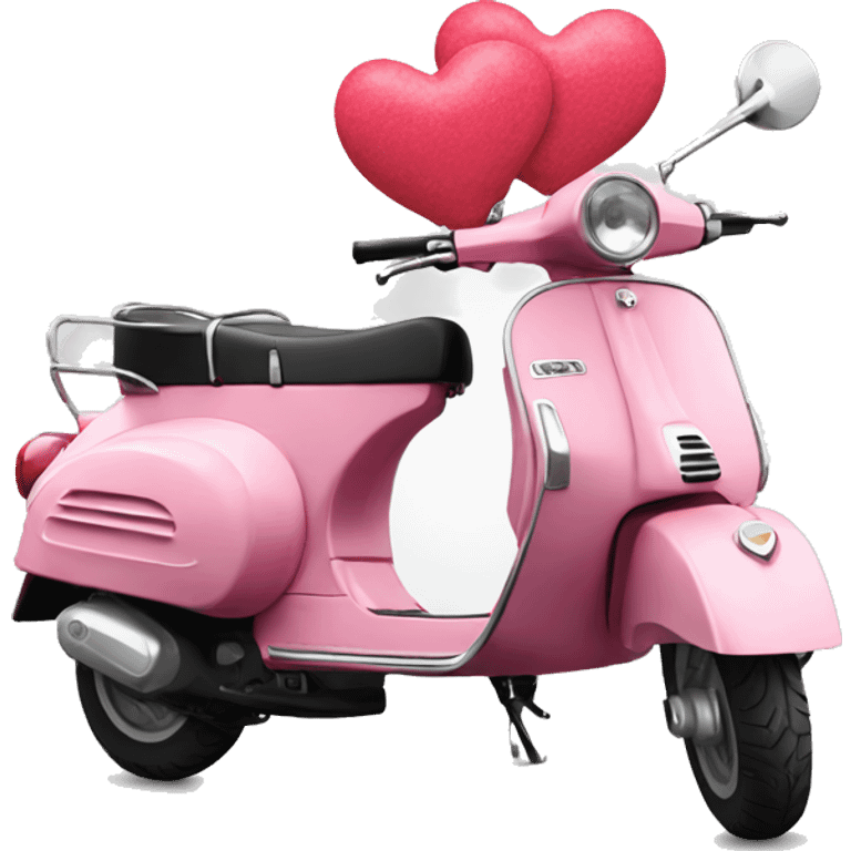 Vespa rosa con corazones emoji