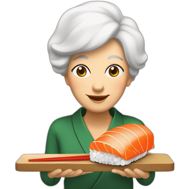 Une grand-mère sur une un sushi emoji