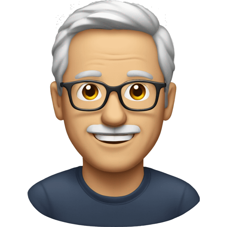 European smiling middle-aged man in glasses emoji