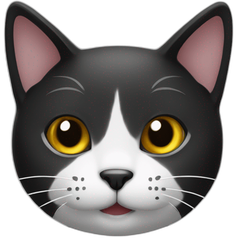 A black and white cat doing math emoji