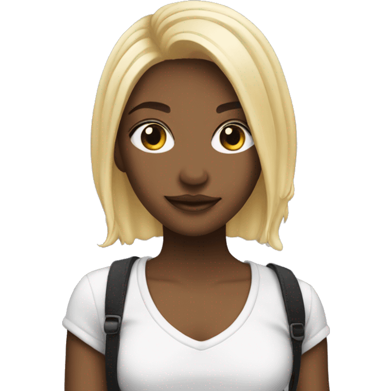 Girl with black and blonde split dye hair emoji