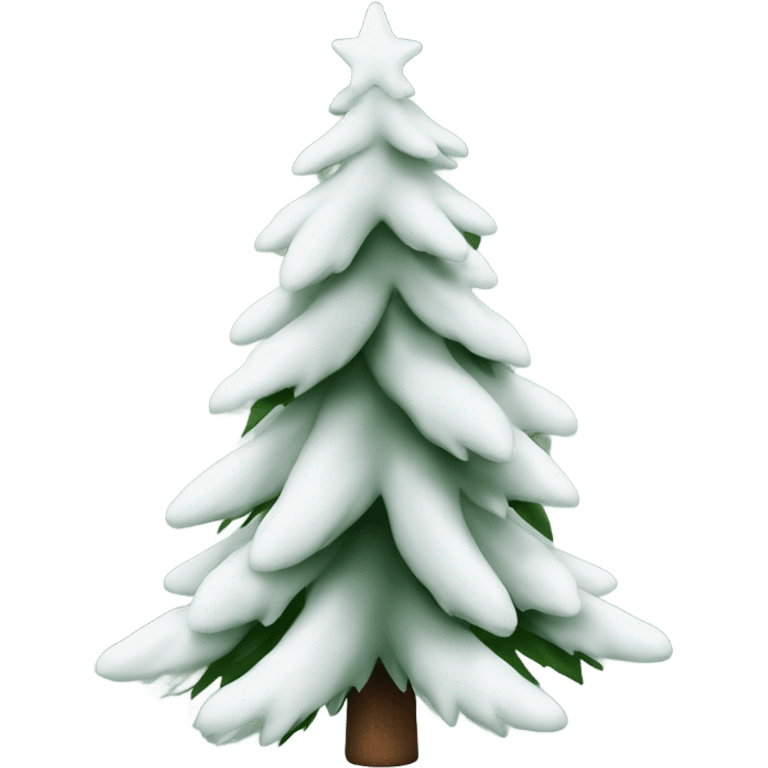  actual white fir christmas tree isolated.  emoji