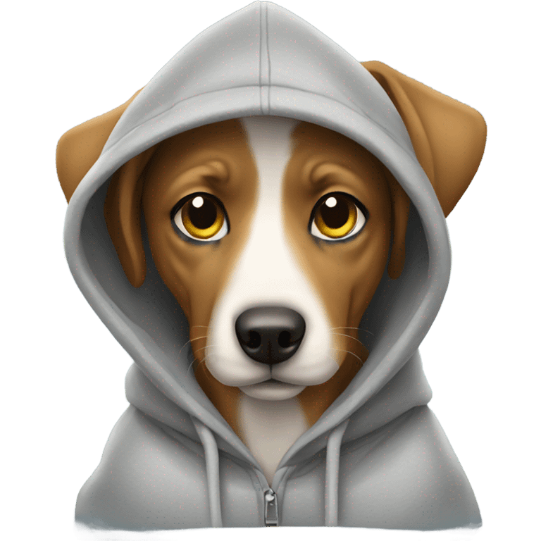 Dog wearing a hoodie emoji