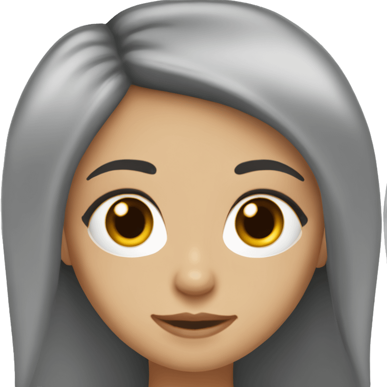 Girl with long dark brown hair, fair skin, big almond shaped hazel eyes and long eyelashes  emoji