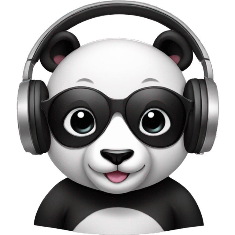 panda wearing headphones emoji