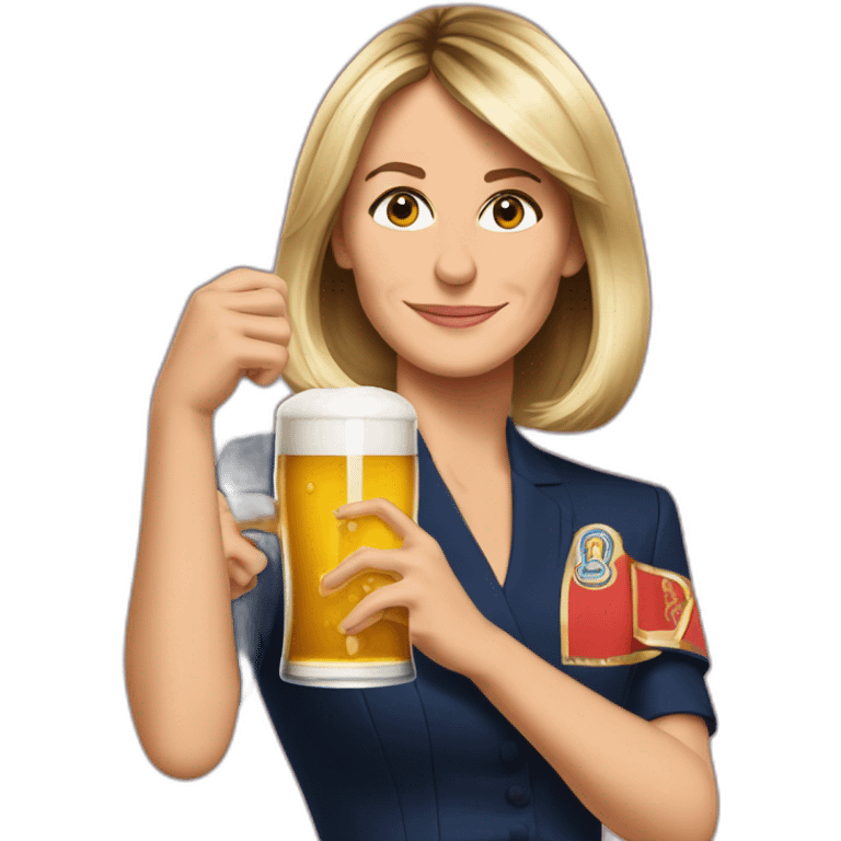 Emmanuelle Macron buvant une bière emoji