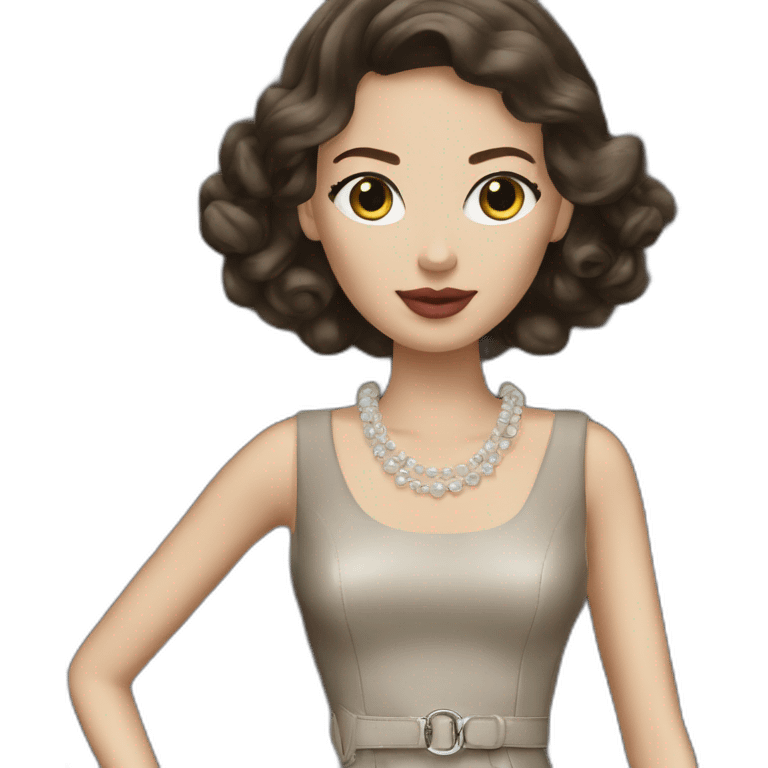 Brunette lady Dior dress  emoji