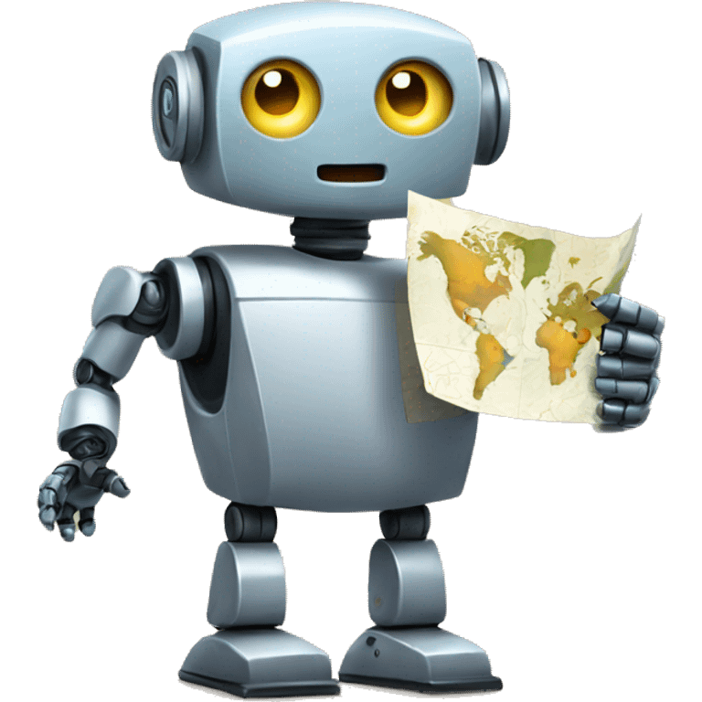 Robot with map in his hand emoji