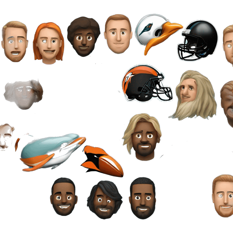 Dolphins, lions, ravens NFL hybrid emoji